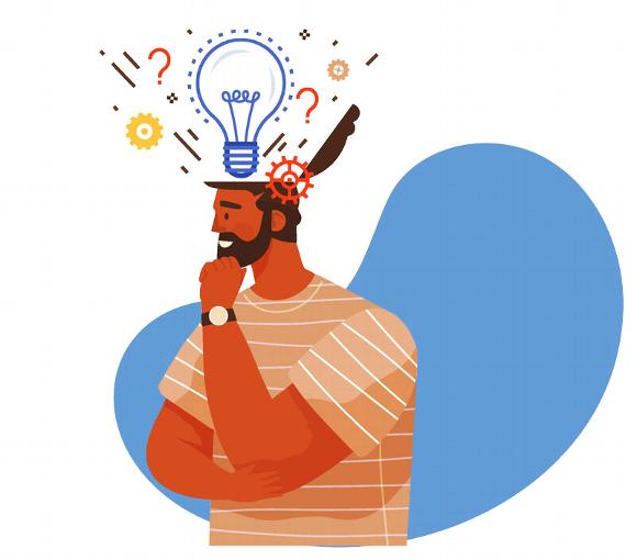 Man having ideas illustration