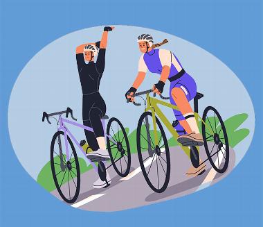 illustration of two cyclists